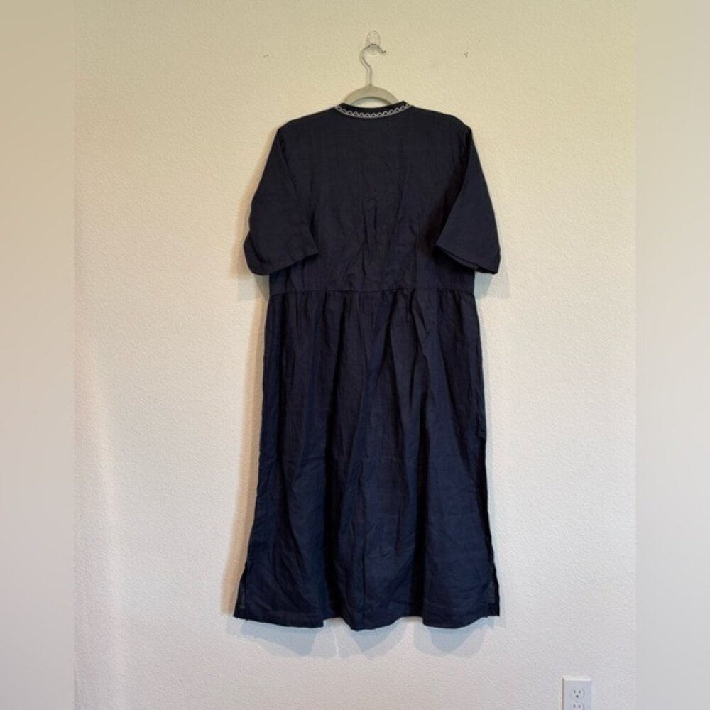 Celtic & Co US Size 8 Linen Embroidered Midi Dress NWT - Picture 6 of 10